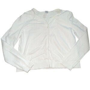 Carter's Girls Button Front Knit Cardigan-White-Size 14-GUC